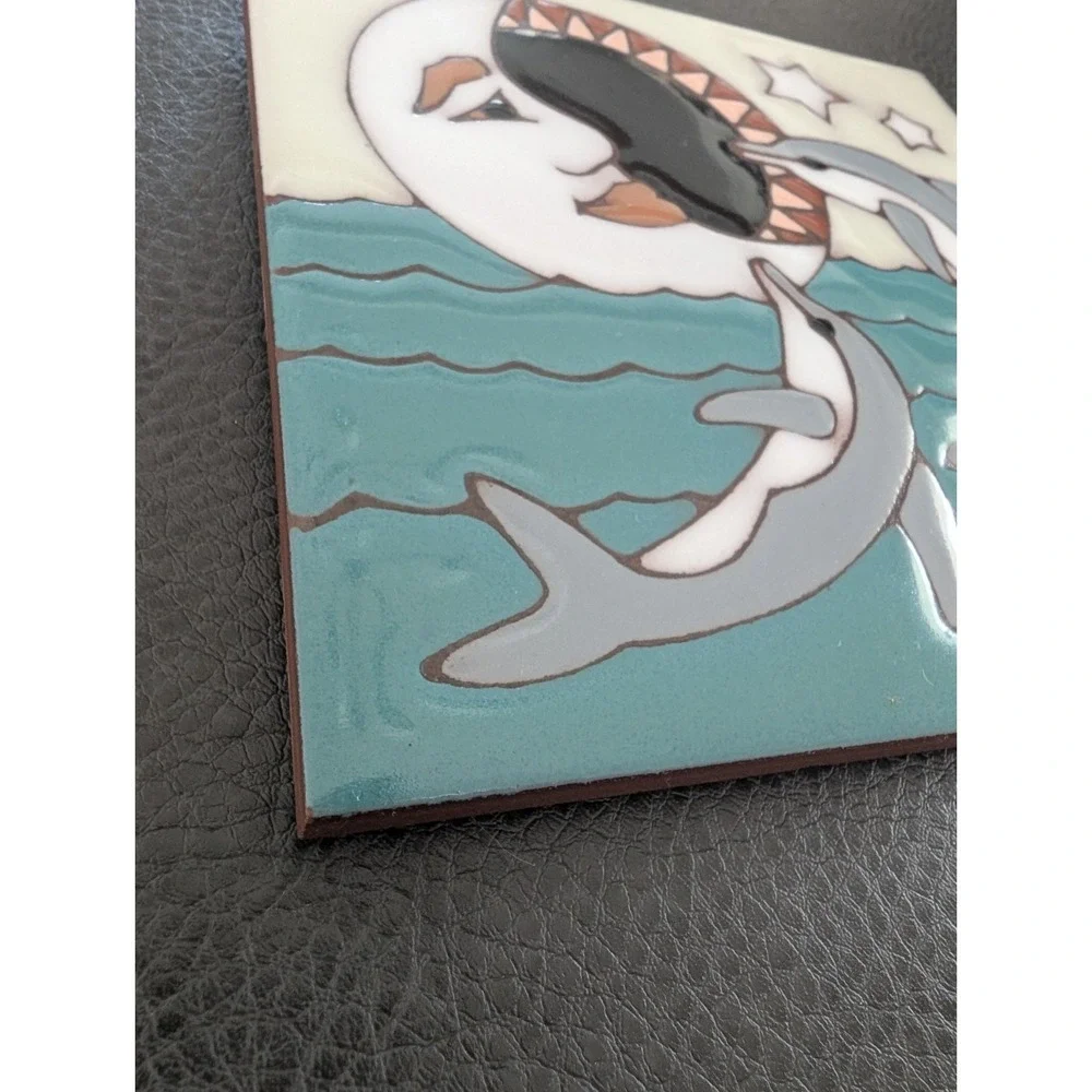 Vintage 90s EARTHTONES Celestial Trivet Tile Decor Mystic Moon Sun 6